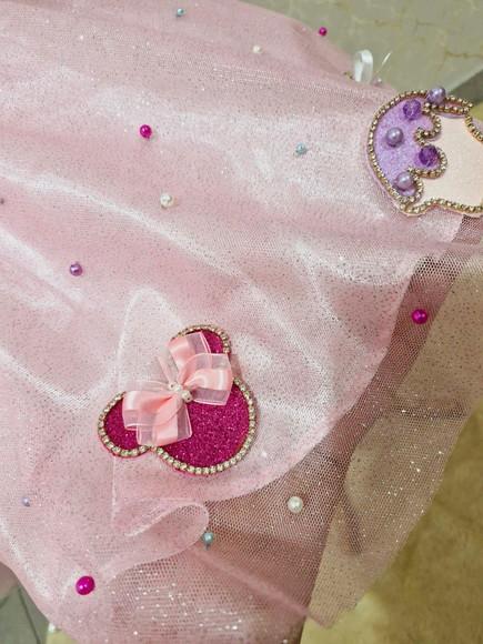 Vestido Minnie Confeiteira Luxo Rosa