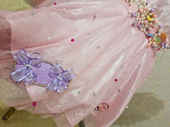 Vestido Minnie Confeiteira Luxo Rosa