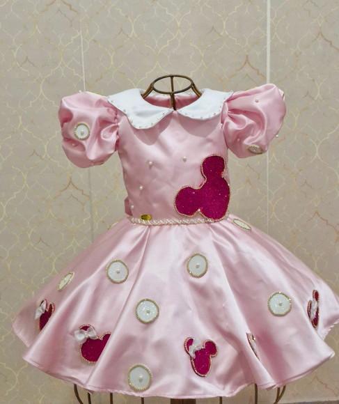 Vestido Minnie Rosa Bebê e Pink