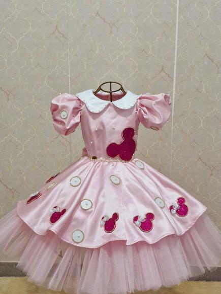 Vestido Minnie Rosa Bebê e Pink