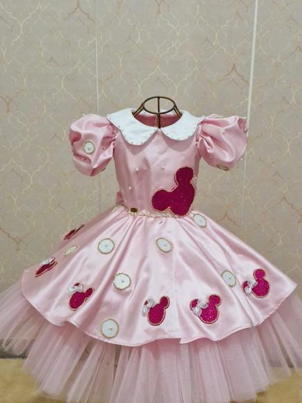 Vestido Minnie Rosa Bebê e Pink