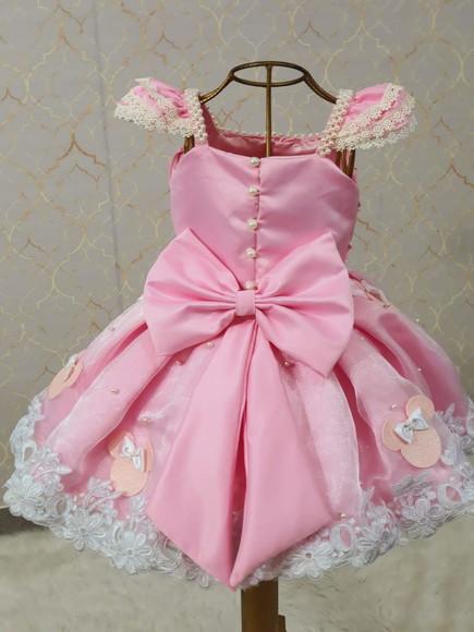 Vestido Minnie Rosa Luxo