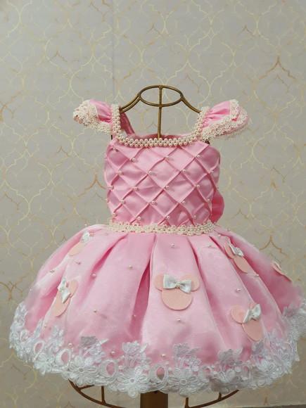 Vestido Minnie Rosa Luxo