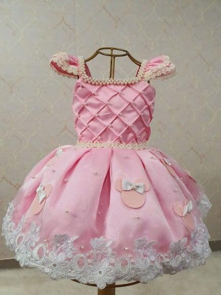 Vestido Minnie Rosa Luxo