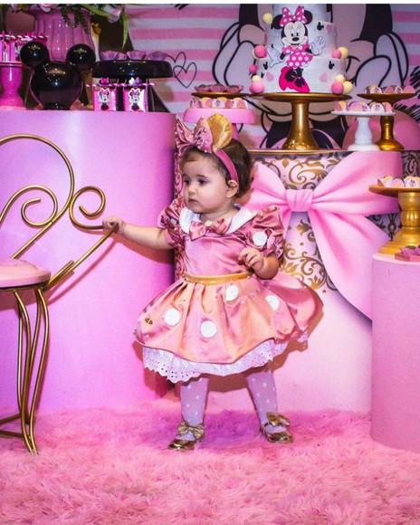 Vestido Minnie Rosé Luxo