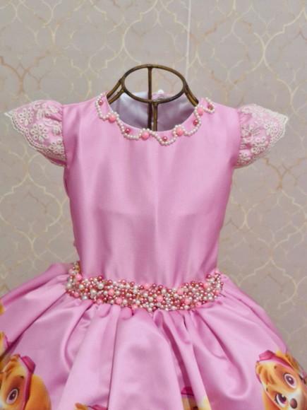 Vestido Rosa Luxo Skye Patrulha Canina