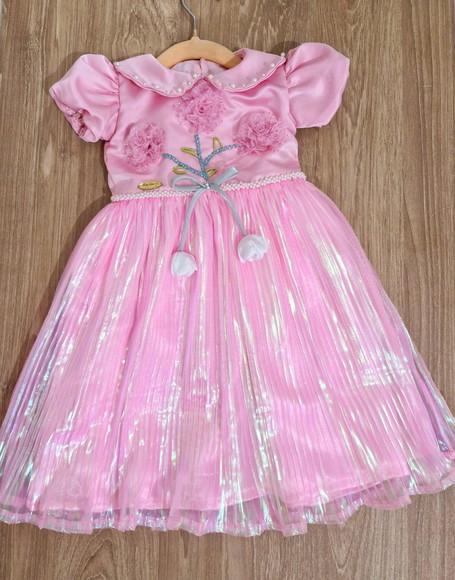 Vestido Trapézio Plinssado Luxo