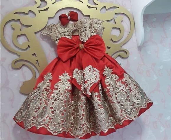 Vestido Vermelho Com Renda