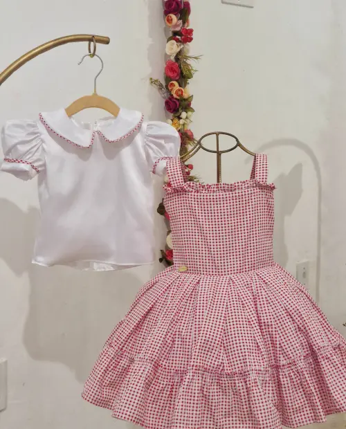 Vestido Xadrez Vermelho Bonequinha