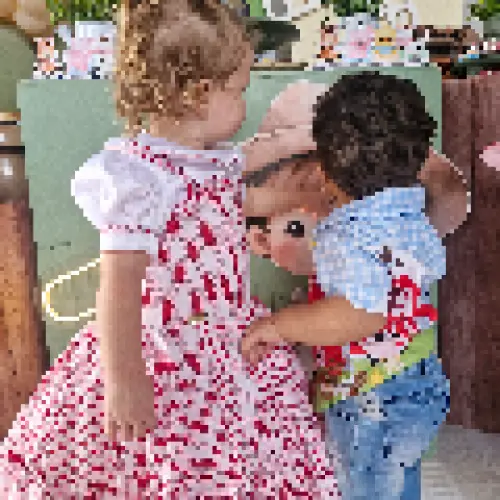Vestido Xadrez Vermelho Bonequinha