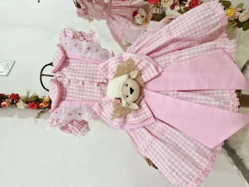 Vestido Luxo Fazendinha Cor de Rosa