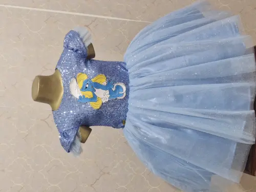 Vestido Luxo Infantil Smurfette