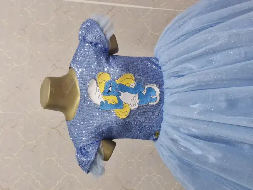 Vestido Luxo Infantil Smurfette