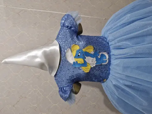 Vestido Luxo Infantil Smurfette