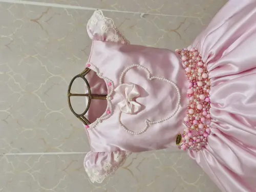 Vestido Minnie Rosa e Perolas