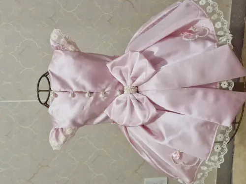 Vestido Minnie Rosa e Perolas