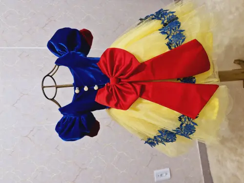 Vestido da Branca de Neve Barrado Renda