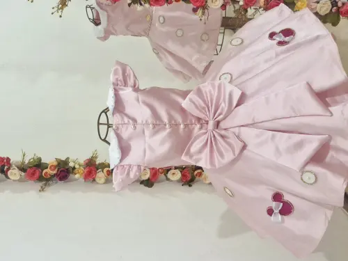 Vestido Minnie Rosa Bebê e Pink