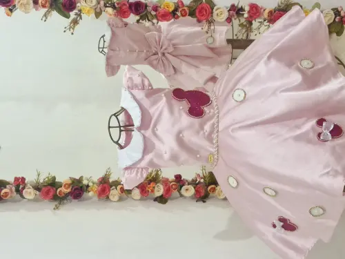Vestido Minnie Rosa Bebê e Pink