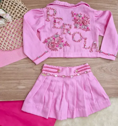 Conjunto Casaquinho e Saia Barbie Cowgirl