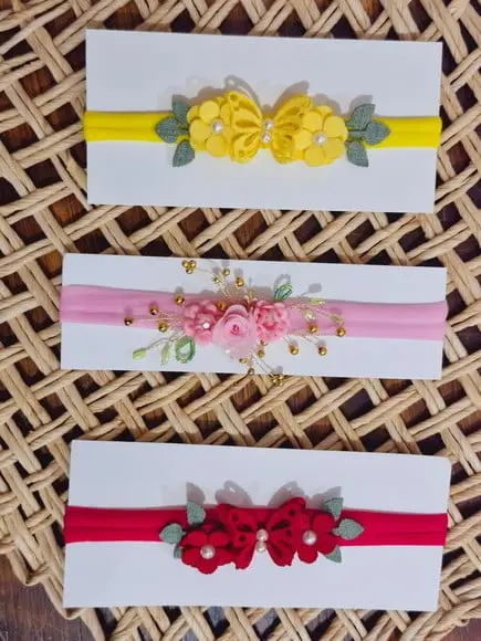 Kit Faixa de Cabelo Infantil na Meia de Seda