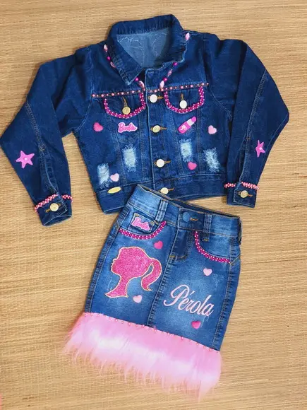 Kit Jaqueta Jeans com Saia Personalizada