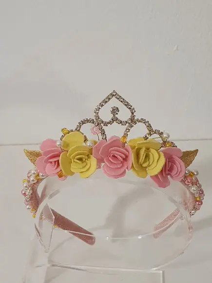 Tiara Coroa Flores Princesa Disney