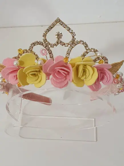 Tiara Coroa Flores Princesa Disney