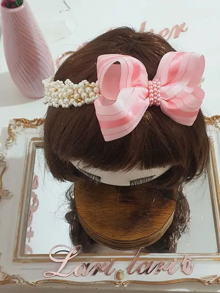 Tiara Faixa Perolas Laço