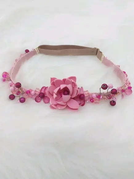 Tiara headband rosa mimosa