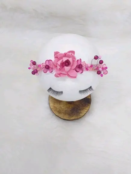 Tiara headband rosa mimosa