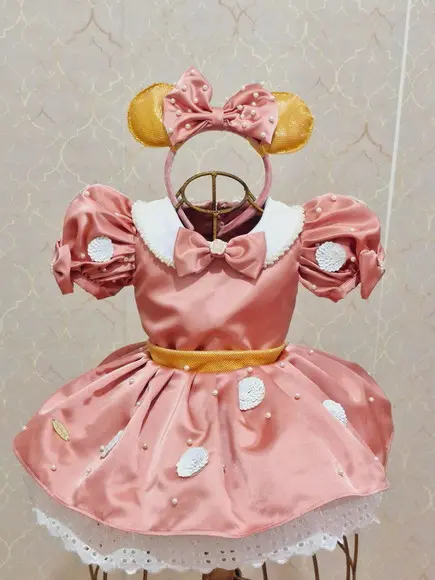 Tiara Minnie Rosé Dourada