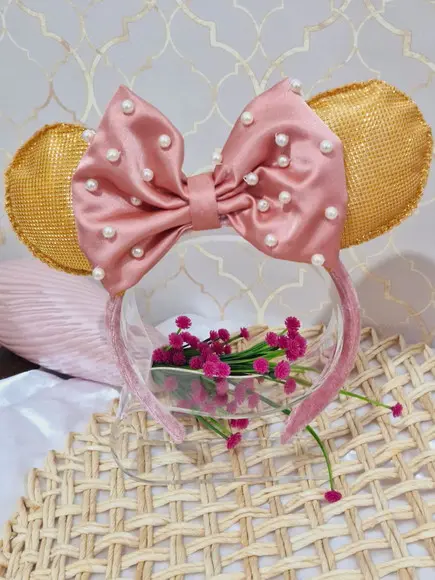 Tiara Minnie Rosé Dourada