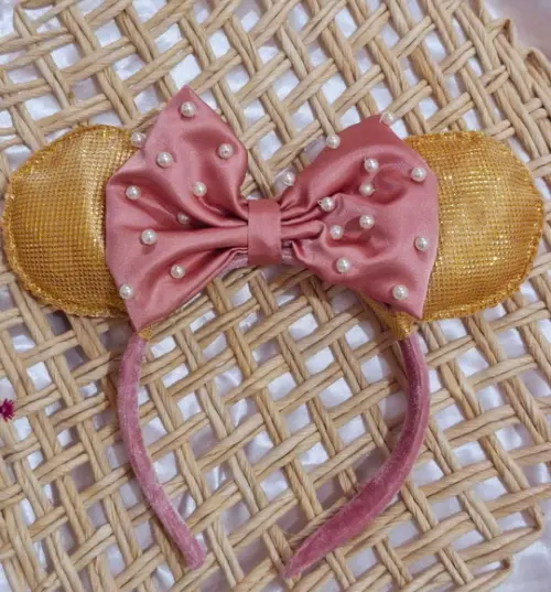 Tiara Minnie Rosé Dourada