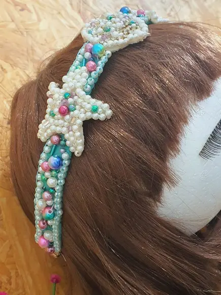 Tiara Sereia Estrela Perolada