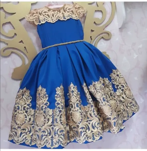 Vestido Azul Com Renda
