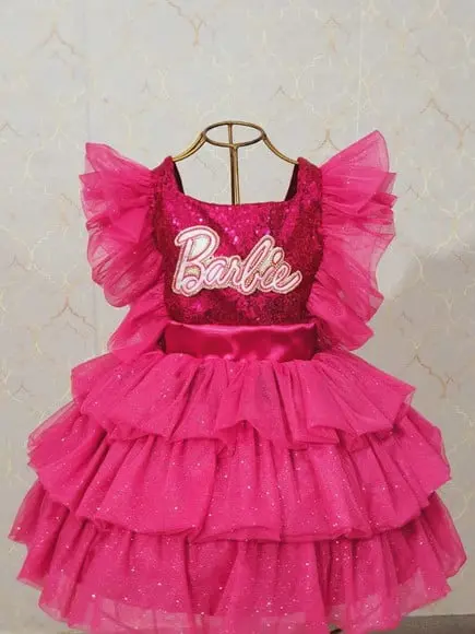Vestido Barbie Fluflu Rosa Pink