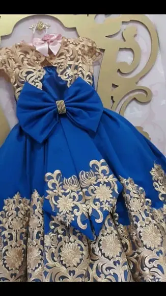 Vestido Azul Com Renda