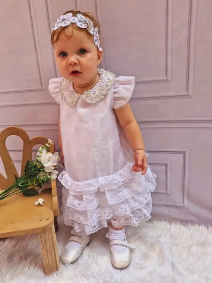 Vestido batizado babadinho