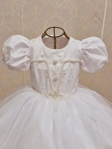 Vestido Branco Luxo Batizado