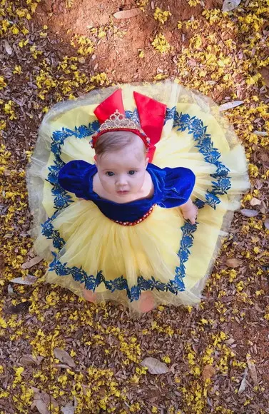 Vestido da Branca de Neve Barrado Renda