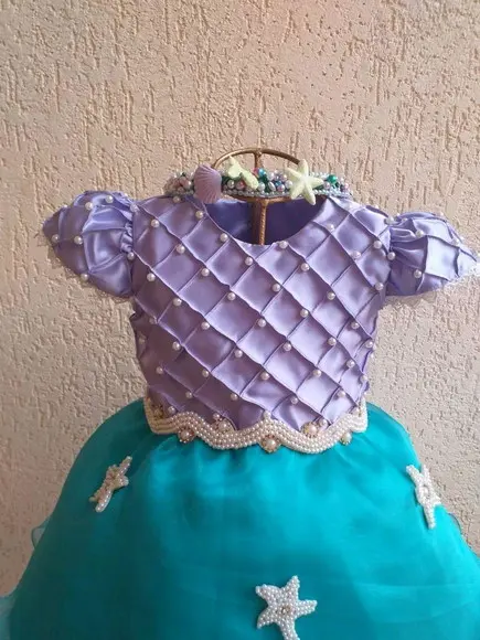 Vestido infantil fundo do mar