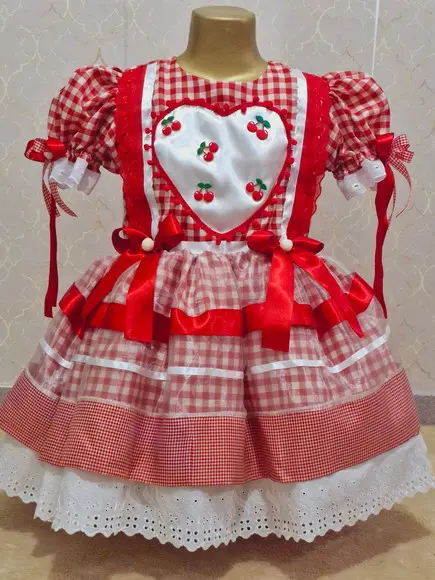 Vestido Junino Caipira Cerejinha