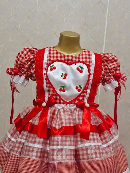 Vestido Junino Caipira Cerejinha