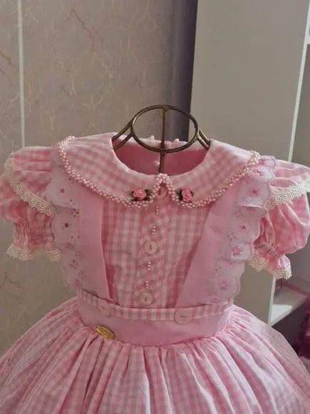Vestido Luxo Fazendinha Cor de Rosa
