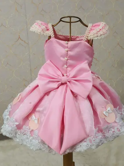 Vestido Minnie Rosa Luxo