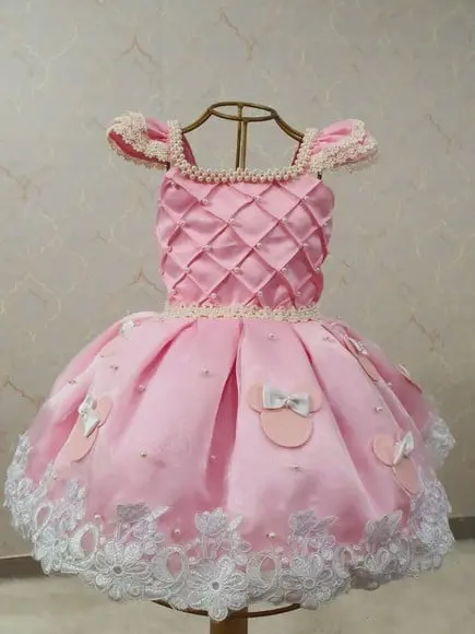 Vestido Minnie Rosa Luxo