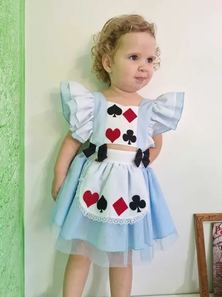 Vestido Romper Alice no País das Maravilha