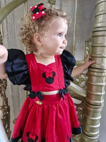Vestido Romper Minnie Vermelha