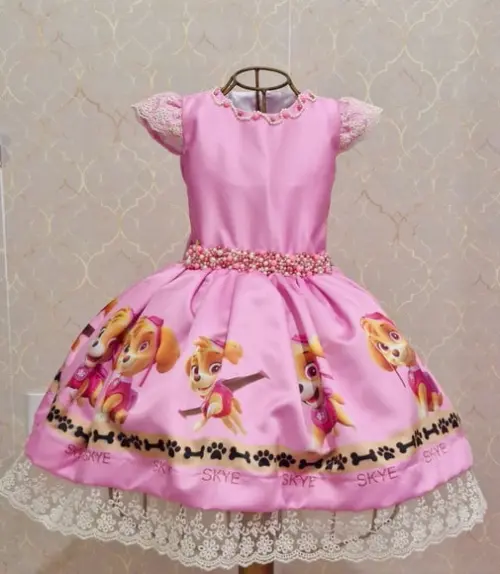 Vestido Rosa Luxo Skye Patrulha Canina